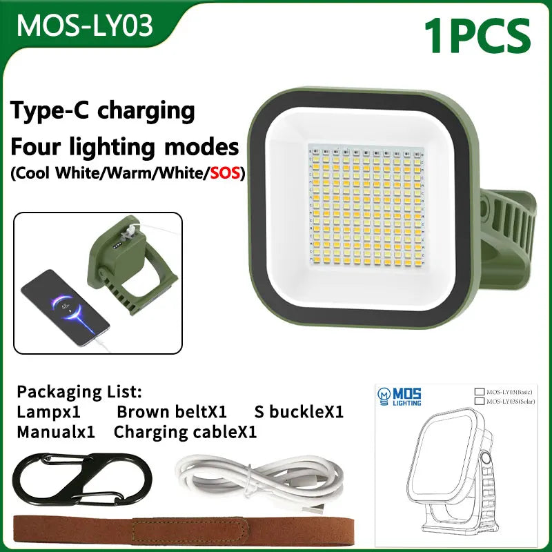 PowerGlow – Rechargeable LED Camping Lamp with Magnets