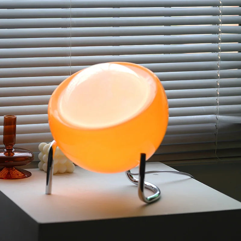 RetroGlow - Scandinavian Glass Table Lamp for Atmosphere