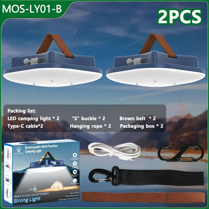 PowerGlow – Rechargeable LED Camping Lamp with Magnets