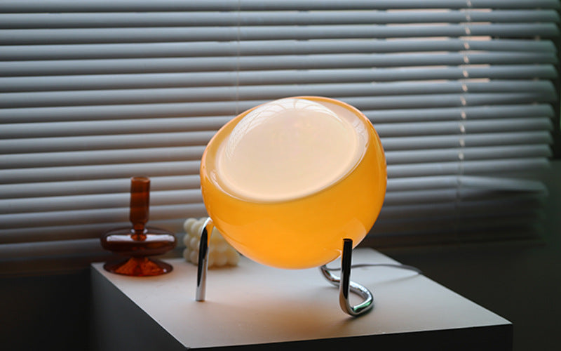 RetroGlow - Scandinavian Glass Table Lamp for Atmosphere
