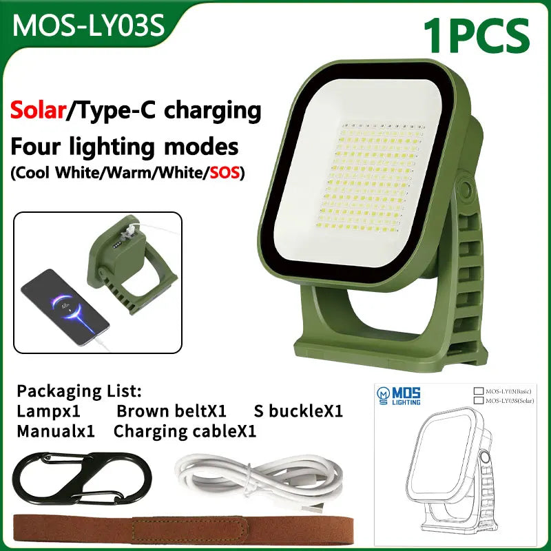 PowerGlow – Rechargeable LED Camping Lamp with Magnets