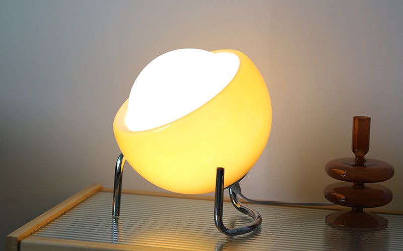 RetroGlow - Scandinavian Glass Table Lamp for Atmosphere