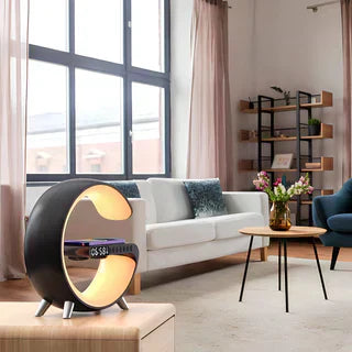 GlowHub - Multifunctional Rechargeable Speaker with Alarm Clock and Mood Light