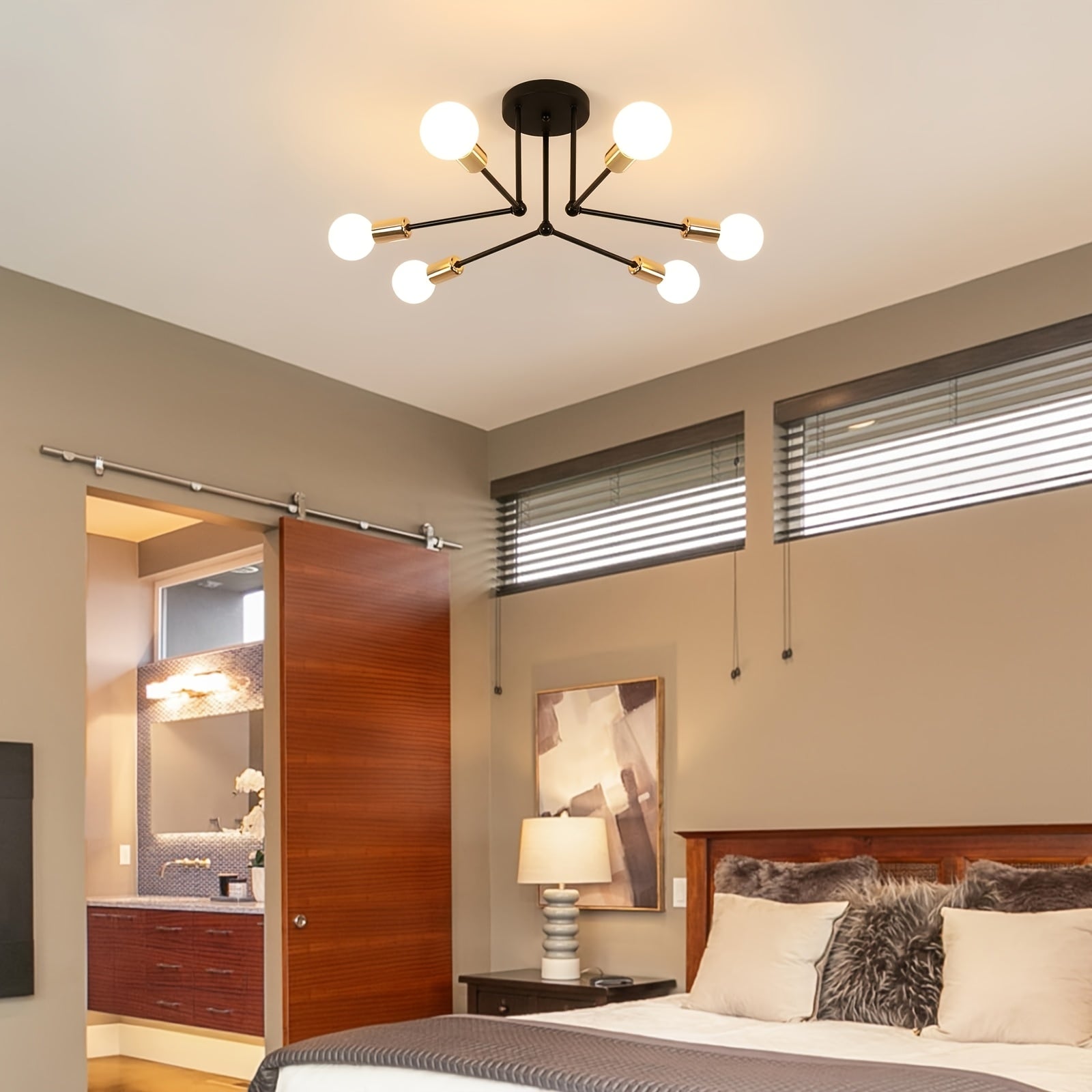 RetroGlow - Industrial 6-Light Ceiling Light