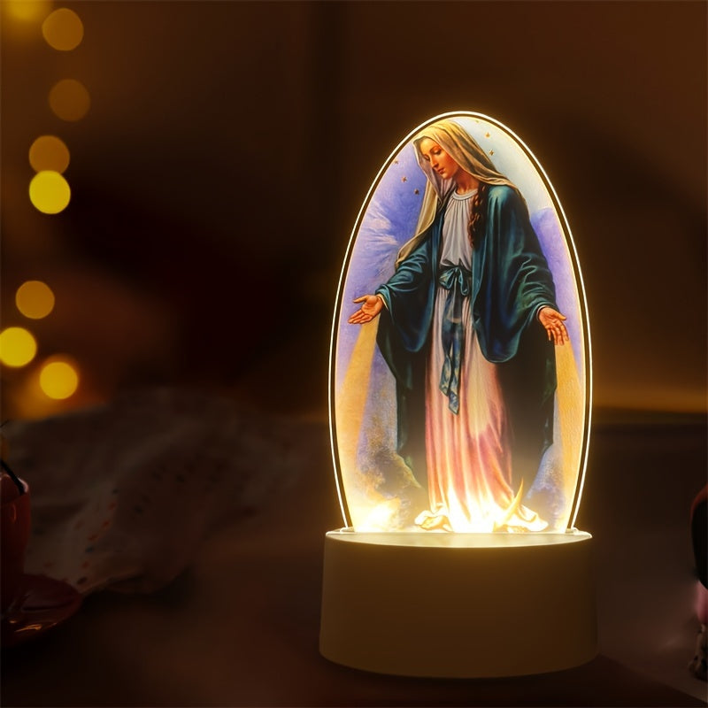 DivineGlow Night Light - LED Virgin Mary with Acrylic
