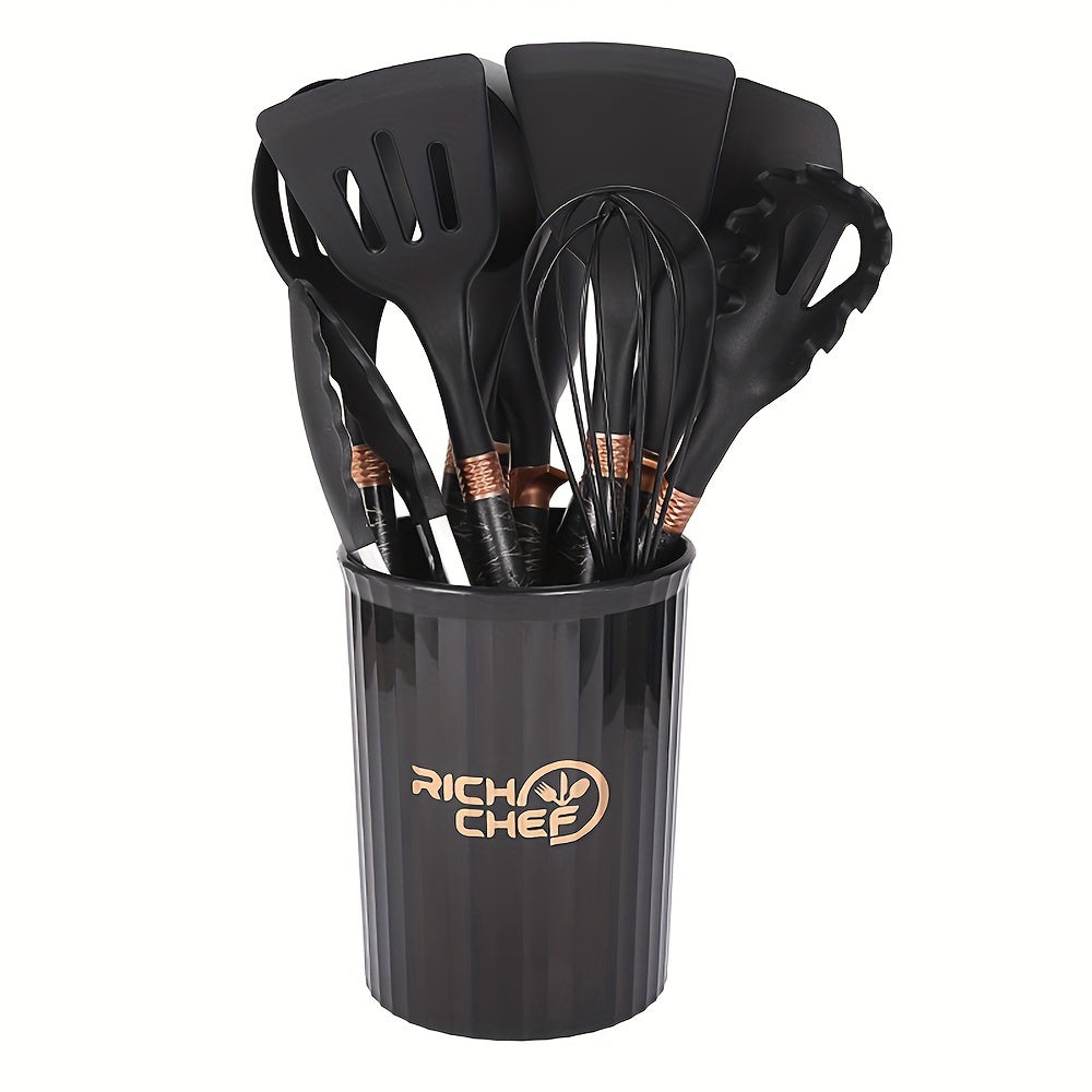 Premium Cooking - Kitchen Joy with the Elegant Silicone Kitchen Utensil Set