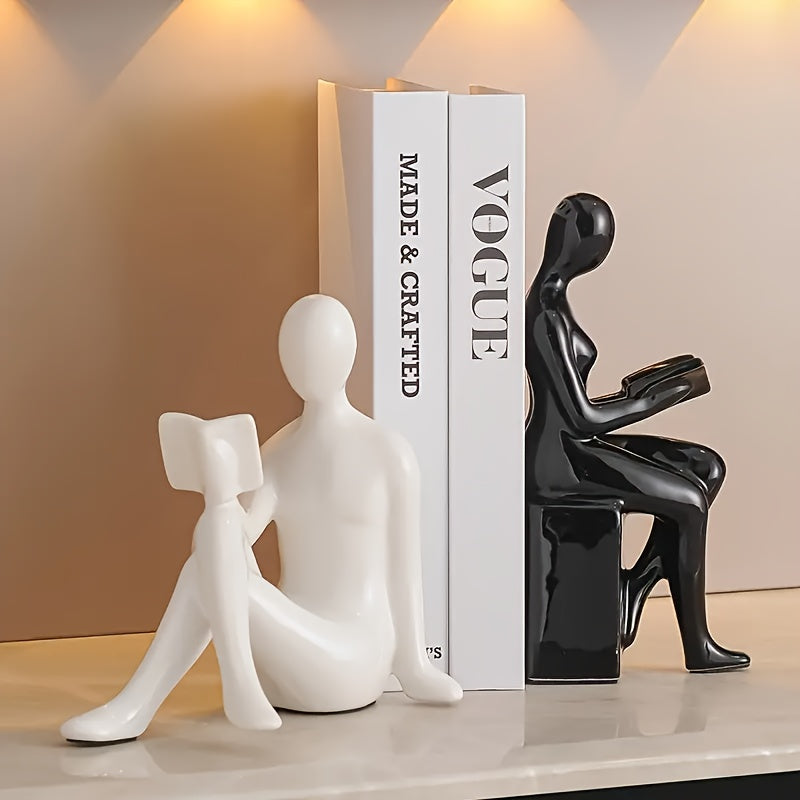 LuxeCeramic - Abstract Ceramic Bookends for Elegant Interiors