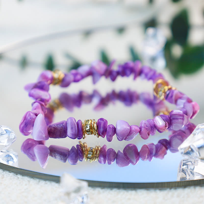 Elegant Celine Bracelet of Natural Stone and Crystal Beads