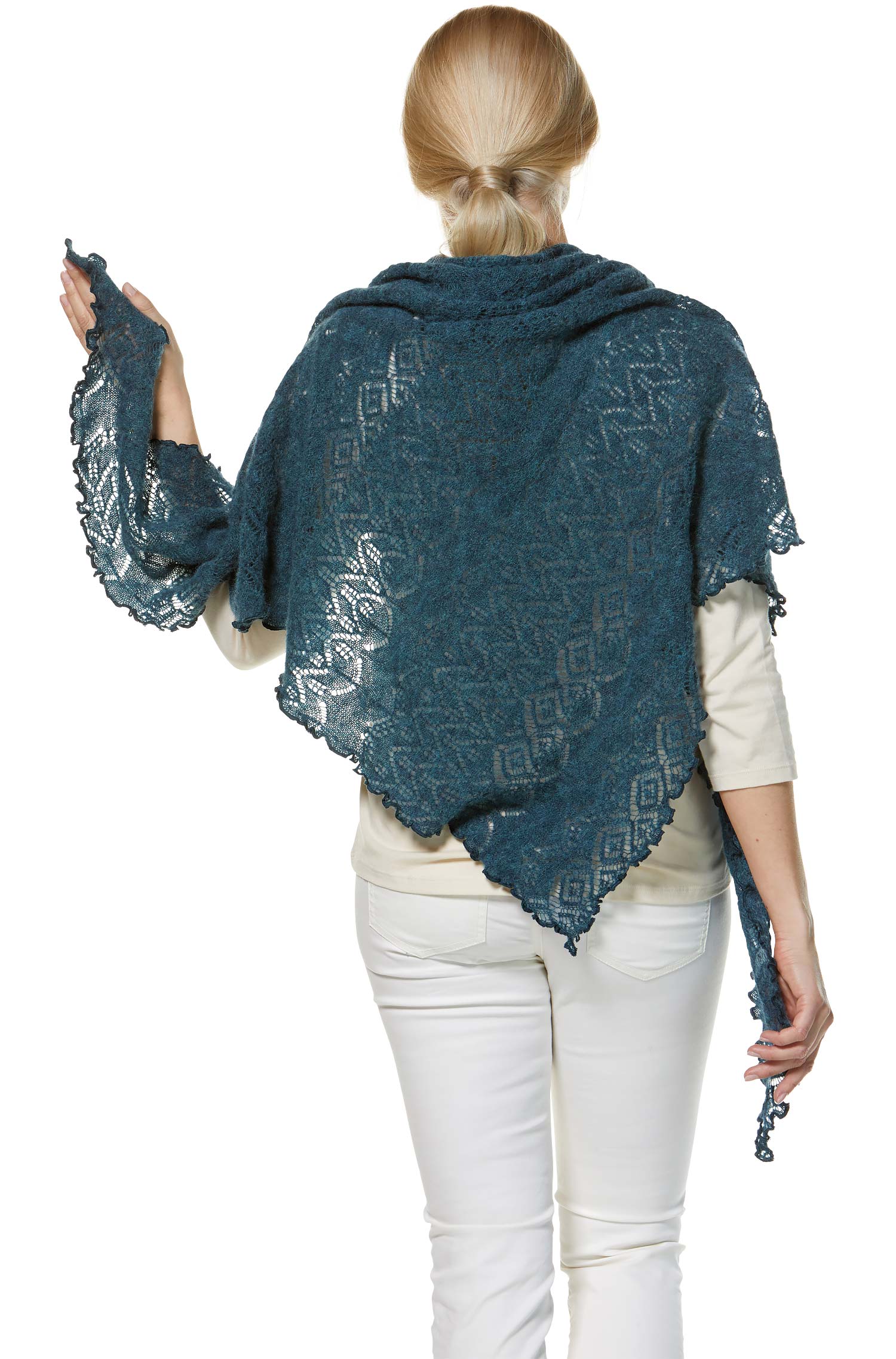 SoftWeave Shawl - Elegant Openwork Knitting in Lightweight Fabric