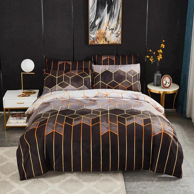Geometric Luxury Bedding – Breathable & Cooling
