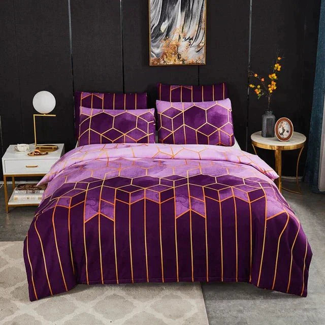 Geometric Luxury Bedding – Breathable & Cooling