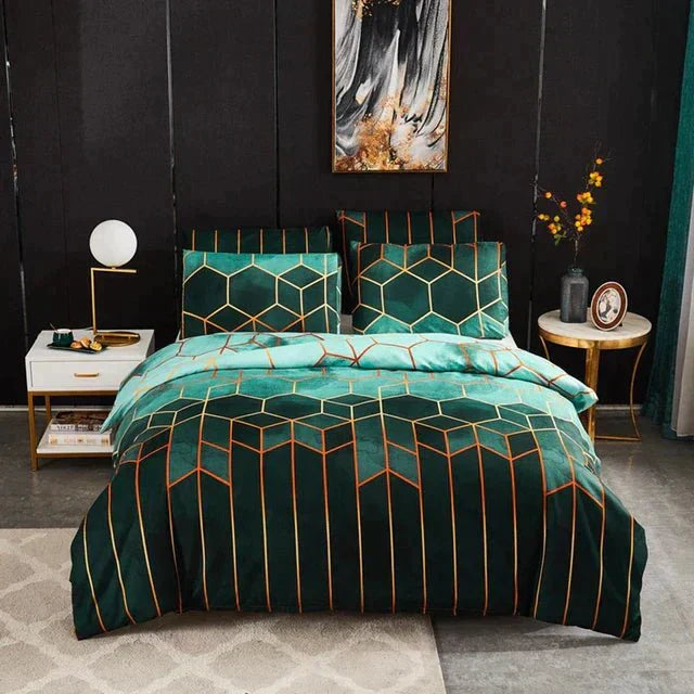 Geometric Luxury Bedding – Breathable & Cooling