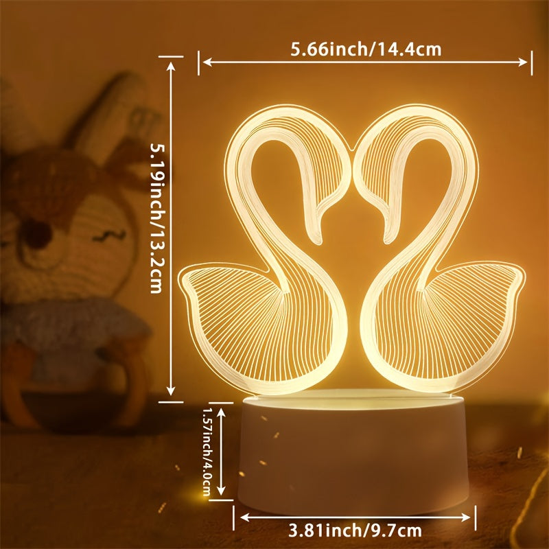 SwanLight – 3D LED Table Lamp with Modern Acrylic
