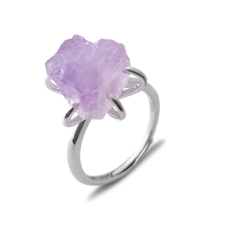 Liora Adjustable Natural Crystal Ring with Six Claws