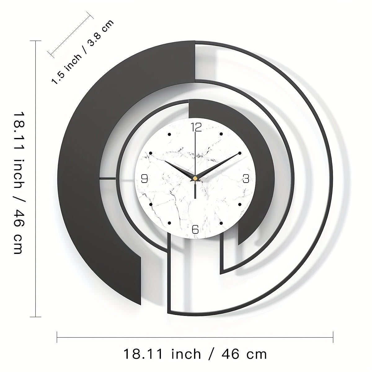 GeoClock - Elegant Black Geometric Alarm Clock