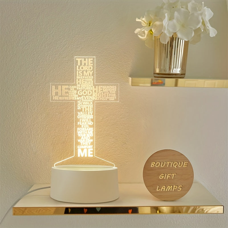 CrossGlow - 3D LED Nattlampa i Akryl med USB