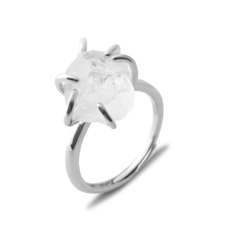 Liora Adjustable Natural Crystal Ring with Six Claws