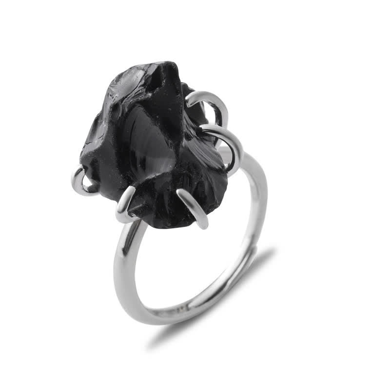 Liora Adjustable Natural Crystal Ring with Six Claws