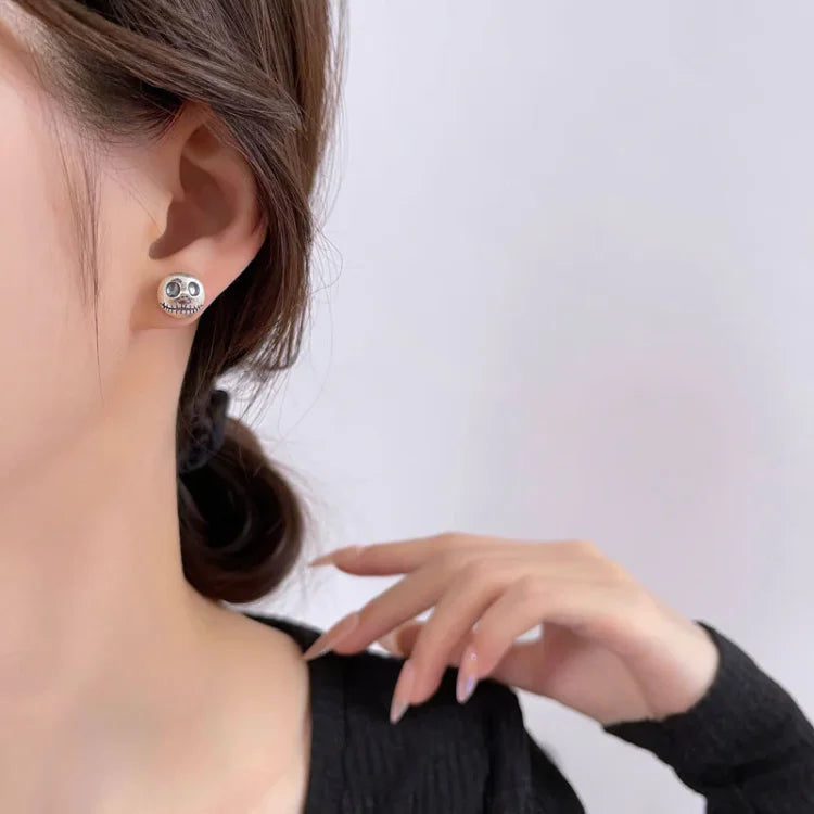 Unique Handmade Pumpkin Prince Skull Earrings - Mara