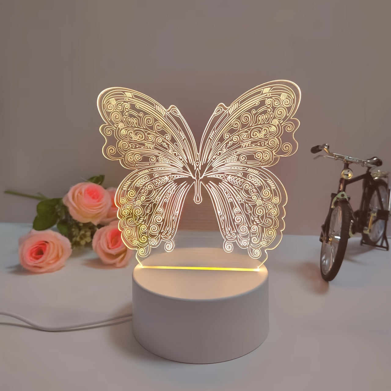 ButterflyGlow Lampa - Geometrisk 3D LED Nattbelysning