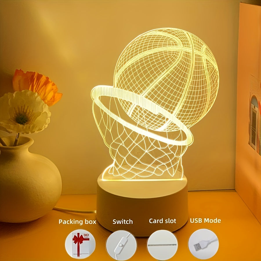 IllusionGlow Lamp – 3D LED Basketball Table Lamp