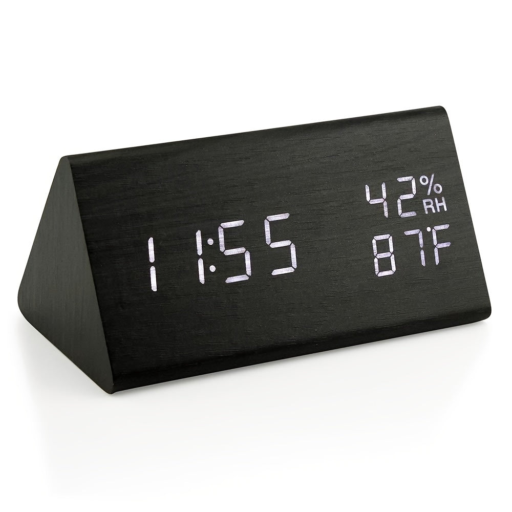 NatureClock – Stylish Wooden Alarm Clock with Climate Display
