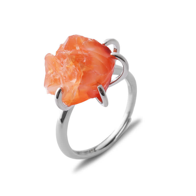 Liora Adjustable Natural Crystal Ring with Six Claws