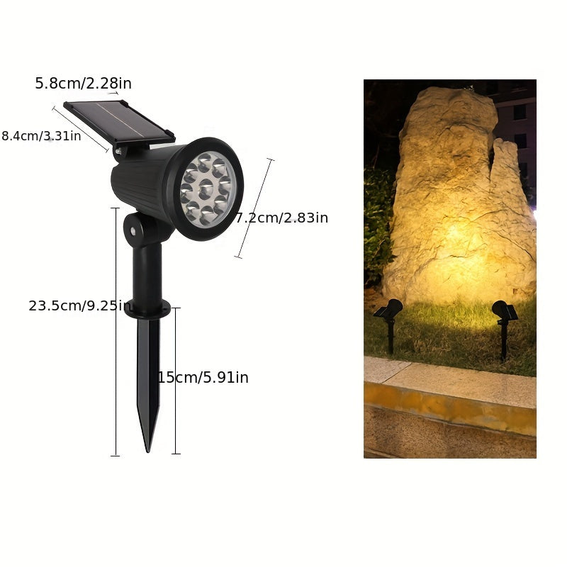 SolarLuxe Spotlight - Hållbar 9LED Trädgårdsbelysning