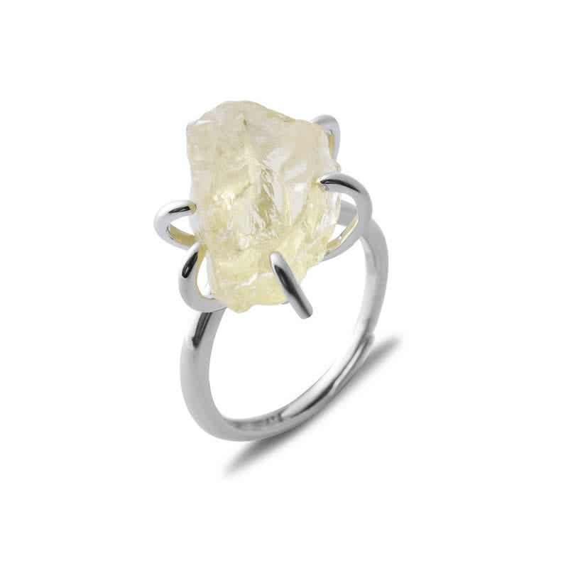 Liora Adjustable Natural Crystal Ring with Six Claws