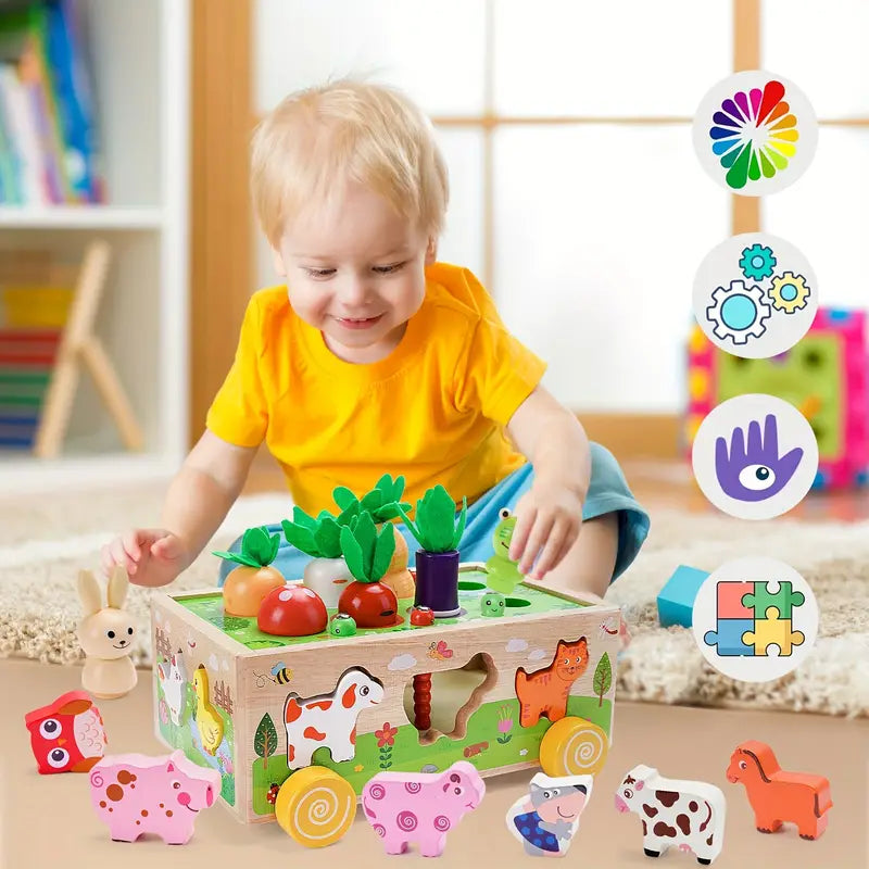 Multifunctional Wooden Toy Cube - For Educational Adventures