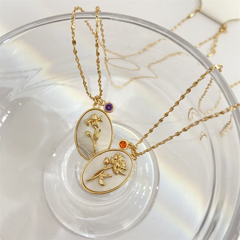 Aurora Birthstone and Birth Flower Necklace – A Personal Jewelry for My Loved Ones
