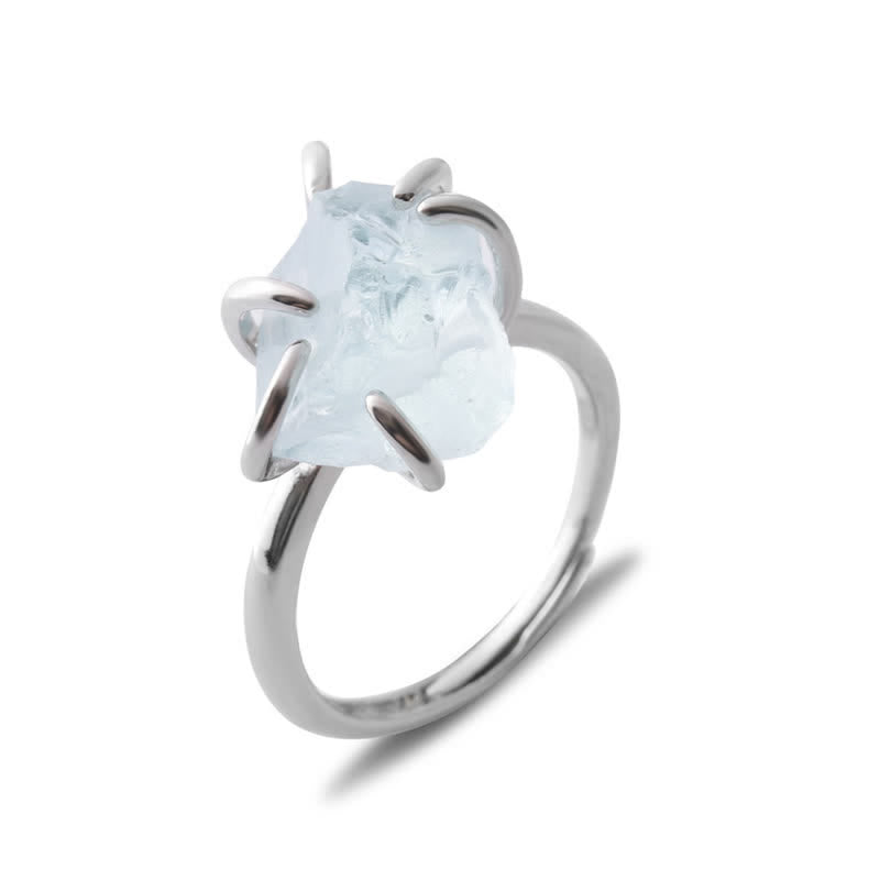 Liora Adjustable Natural Crystal Ring with Six Claws