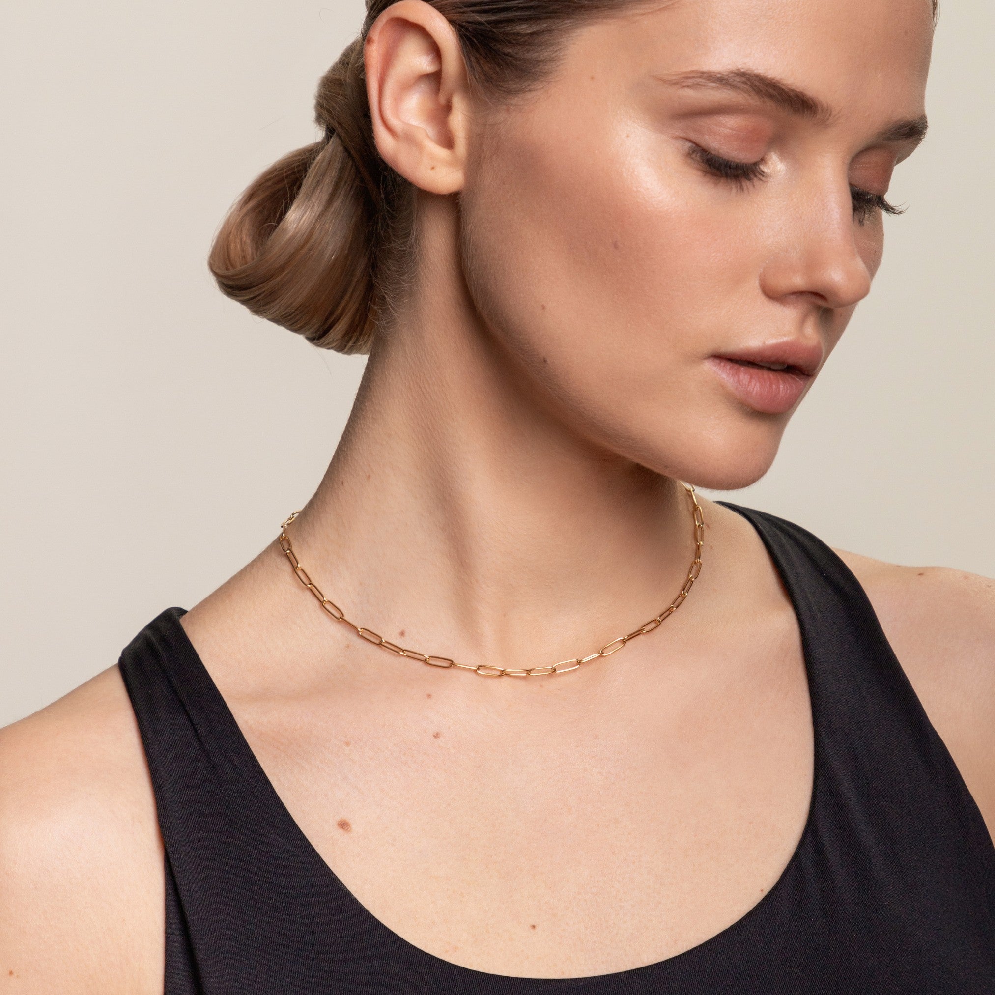 Stylish paper clip choker necklace - Lina