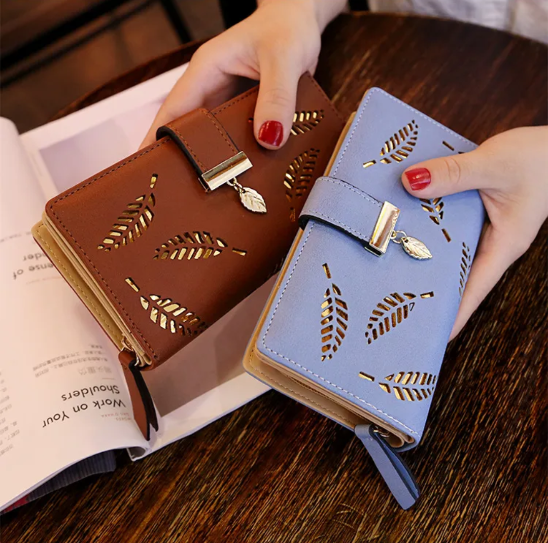 GoldenLeaf – Luxury Leather Wallet with Leaves
