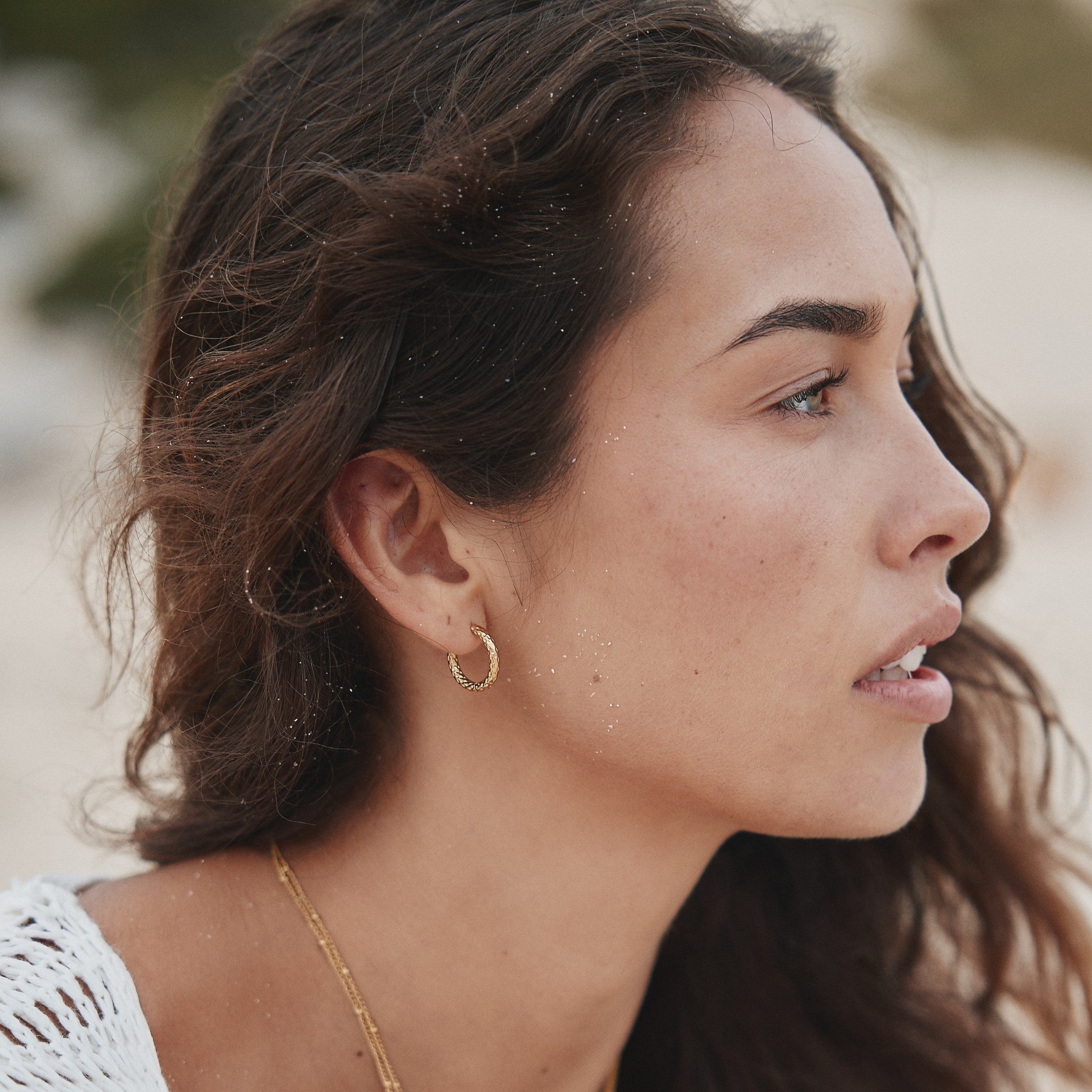 Sparkling Hammered Earrings - Livia