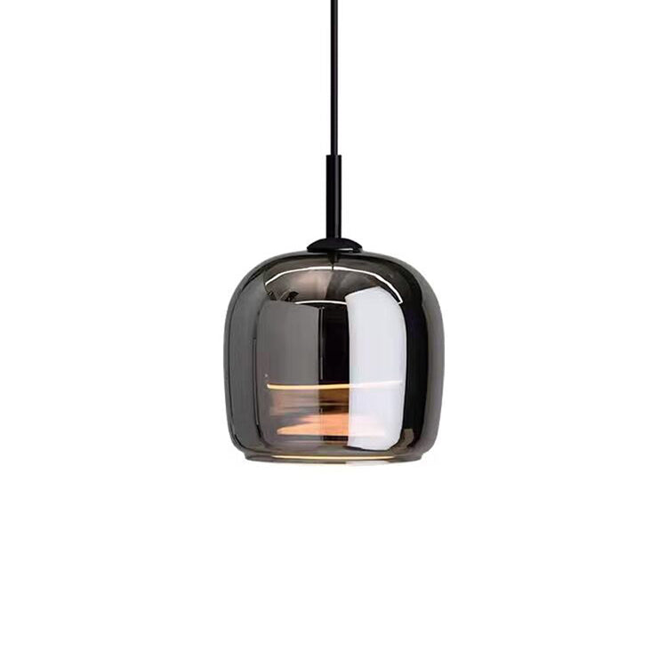 MidnightShine Lamp Arm - Modern Black Glass Design Hanging Lamp