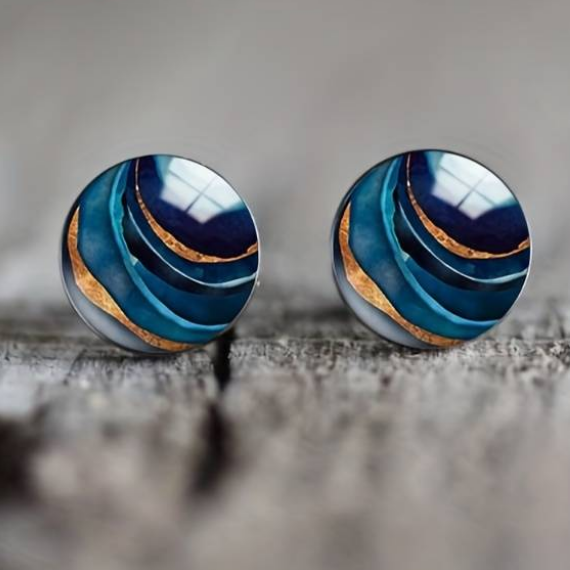 Elegant Blue Vintage Earrings - Noor for a Timeless Look