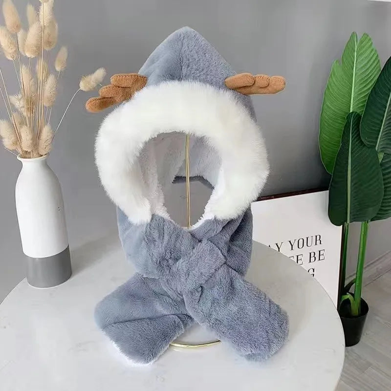 Mini Fashion Winter & Shawl - Cute Hat and Shawl in One