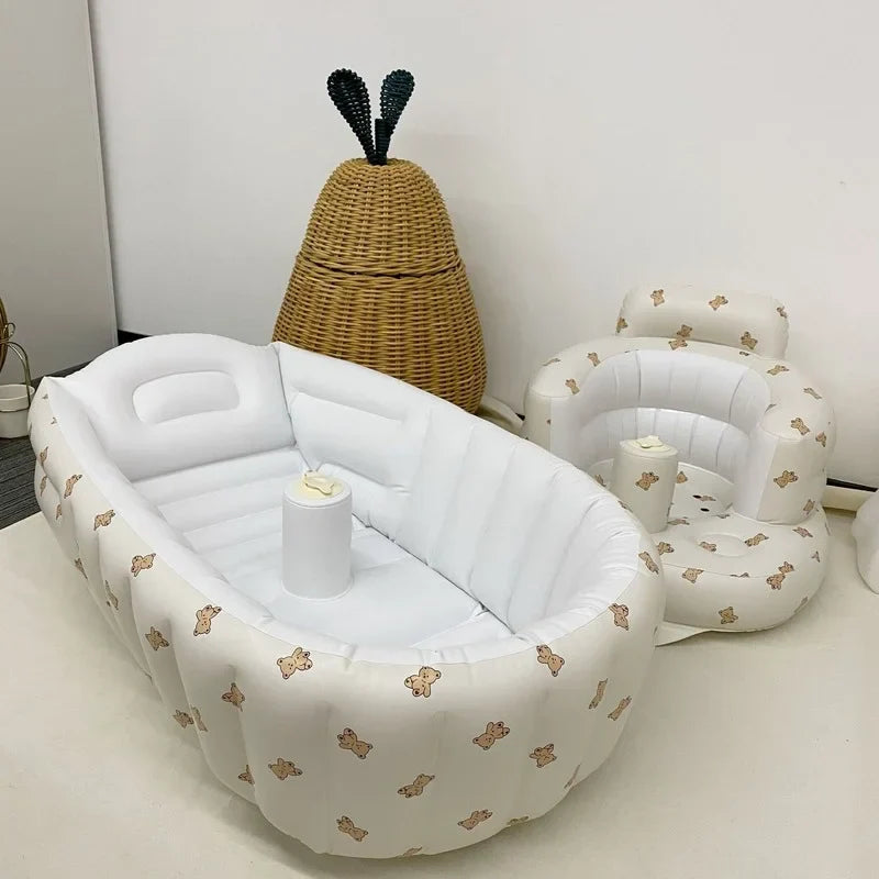 Blow Up Baby Bad™ - Uppblåsbar och Säkert Babybad för Inomhus och Utomhus