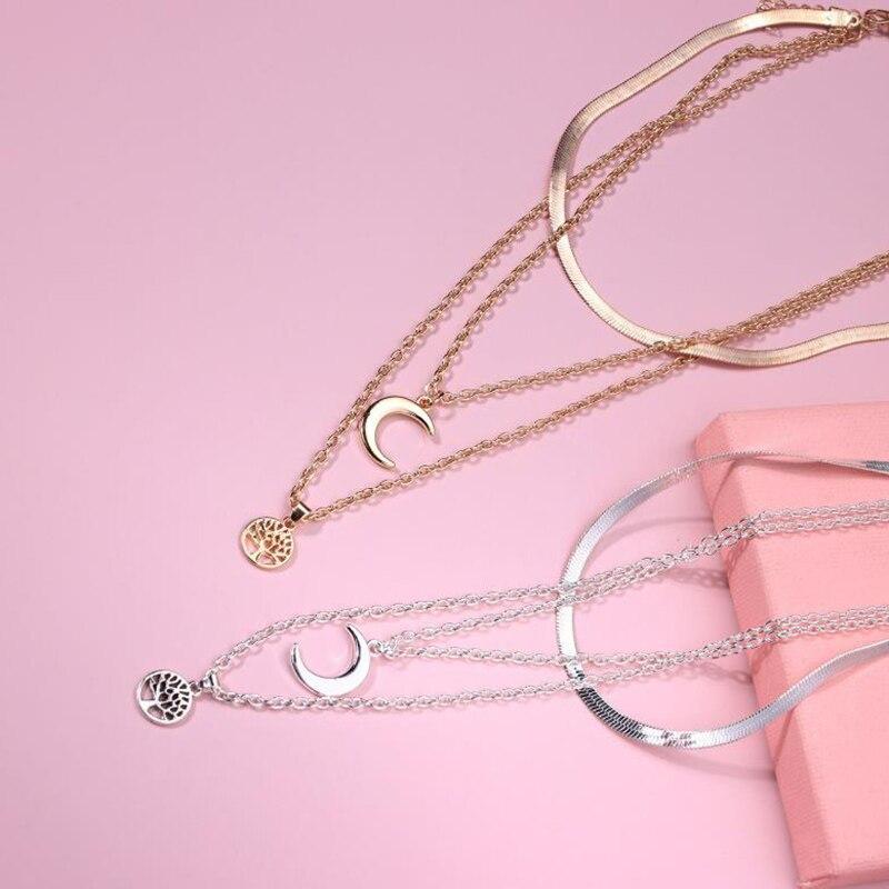 Selestina Levensboom & Halve Maan Luxury Multilayer Chain