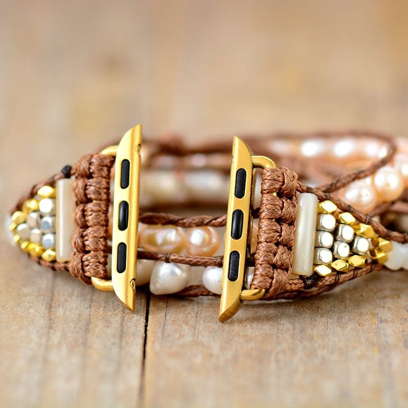 Elvianne - Luxurious Freshwater Pearl Wrap Band for Apple Watch