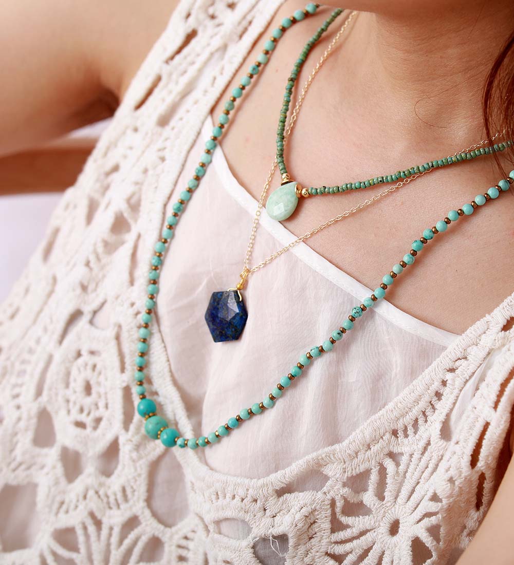 Lapislazuli Hexagon Necklace – Timeless Elegance