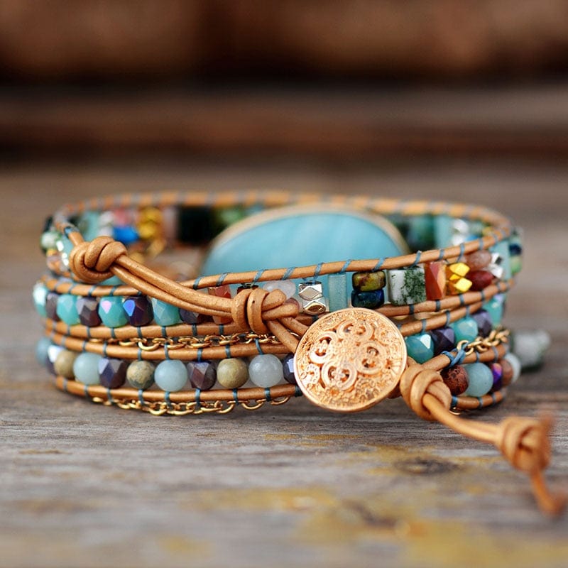 Amazonite Bracelet – Stylish Sea Blue Wicker Bracelet
