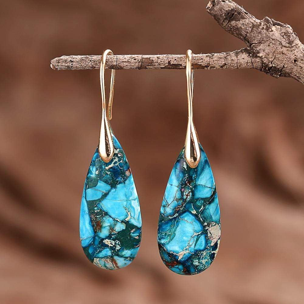 Meliora - Elegant Blue Jasper Earrings