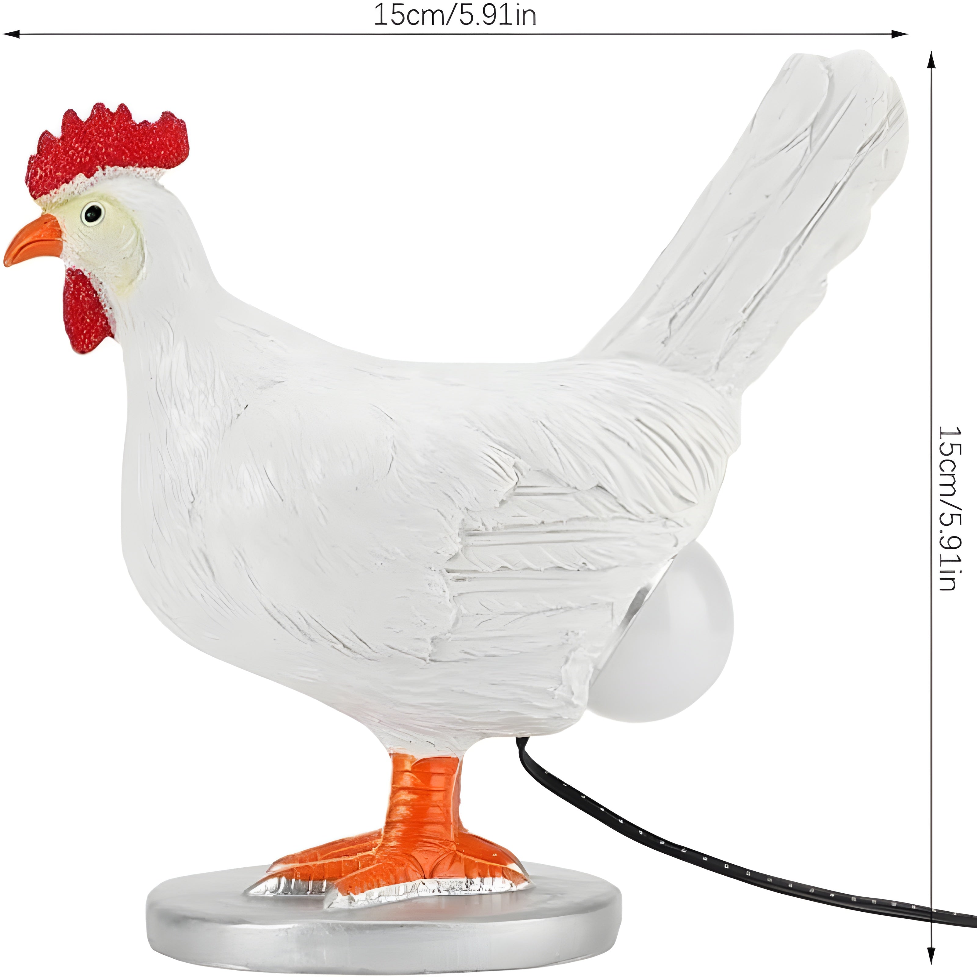 EggGlow Table Lamp – Charming Chicken Shape with Warm LED Light