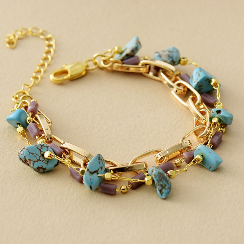 Isabelle Bracelet - Elegant Turquoise and Opal