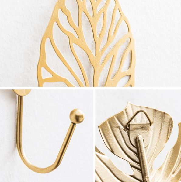 LeafLine - Dainty Golden Leaves Wall Hook for All Interiors