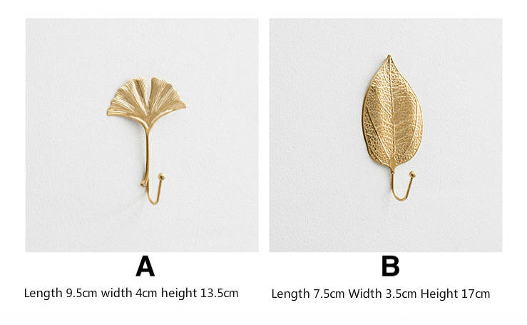 LeafLine - Dainty Golden Leaves Wall Hook for All Interiors