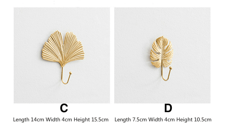 LeafLine - Dainty Golden Leaves Wall Hook for All Interiors
