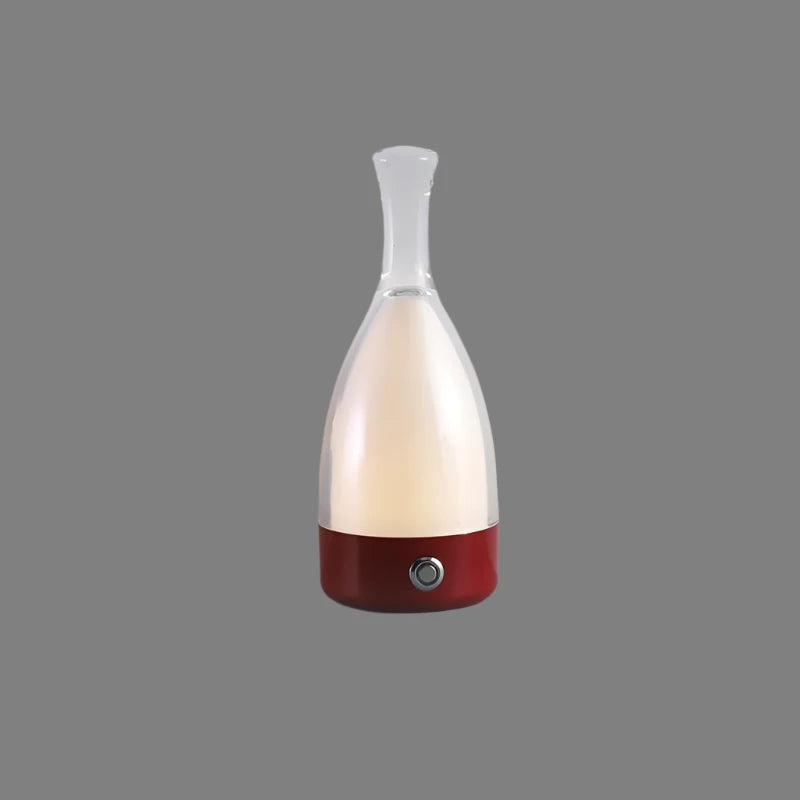 Stylish Wine Bottle Table Lamp - Rechargeable with Dimmable Lighting